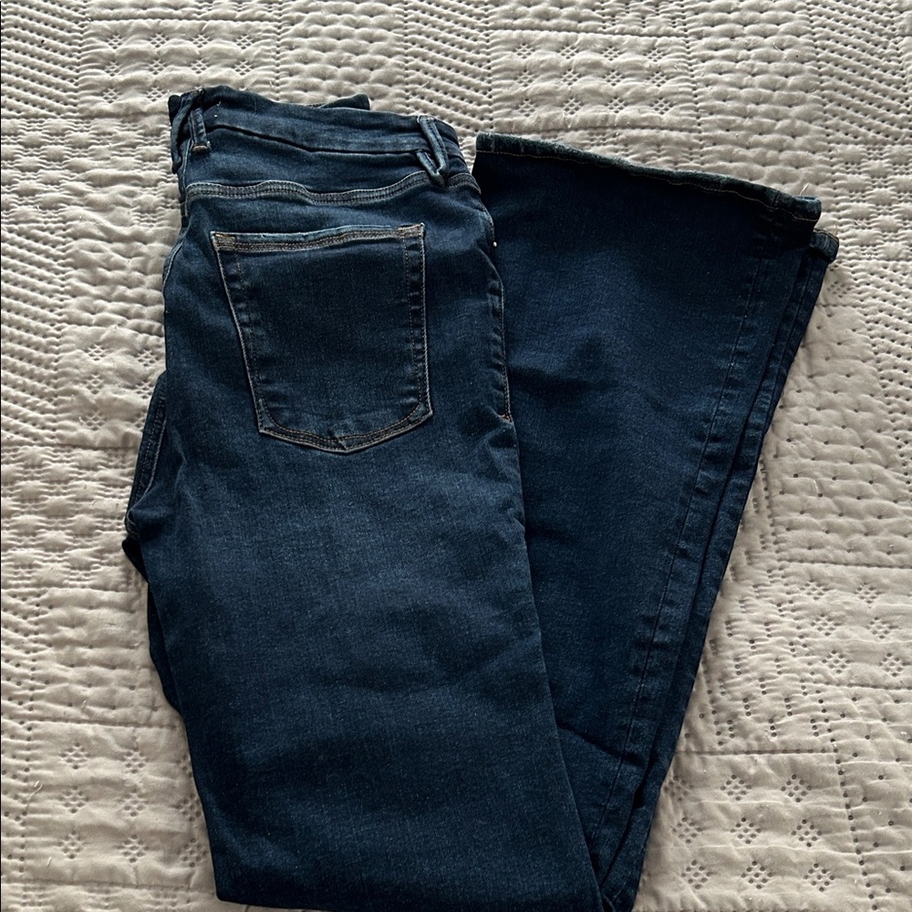 Good American Dark Blue Flare Jeans